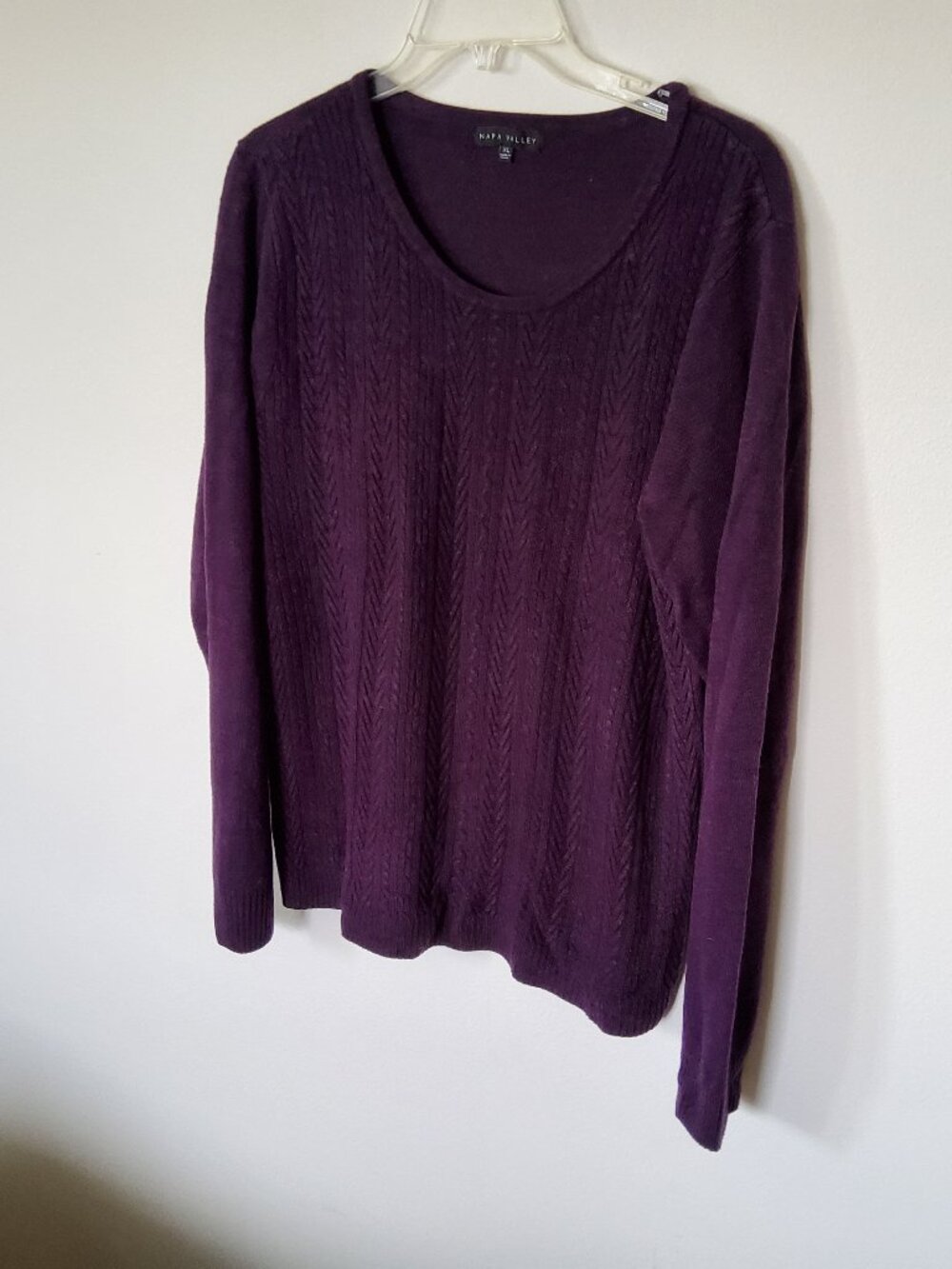 Napa Valley Cable Knit Sweater Purple size XL